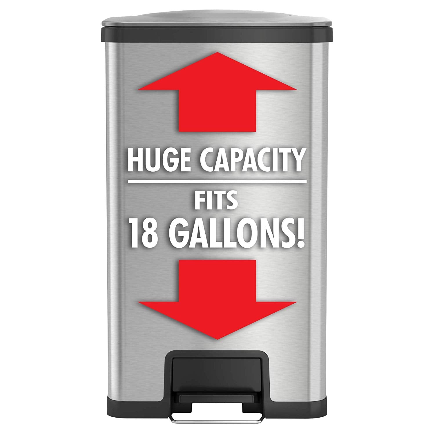 iTouchless 18 Gallon Step Kitchen Trash Can with Built-In Deodorizer (Open Box)