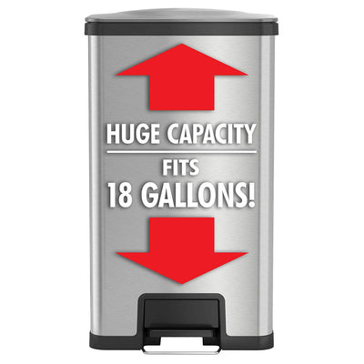iTouchless 18 Gallon Step Kitchen Trash Can with Built-In Deodorizer (Open Box)