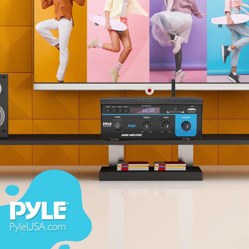 Pyle PCA2 80 Watt Stereo Sound Speaker Amplifier Receiver Home Audio (For Parts)