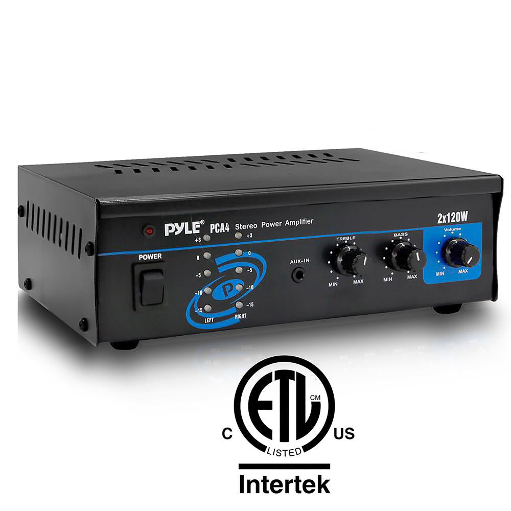 Pyle Home PCA4 240W Stereo Sound Speaker Amplifier Receiver Home Audio System