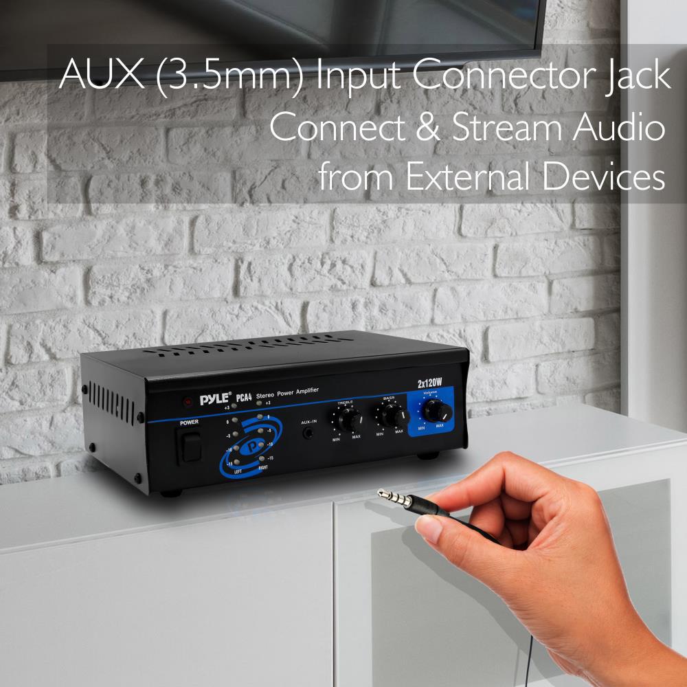 Pyle Home PCA4 240W Stereo Sound Speaker Amplifier Receiver Home Audio System