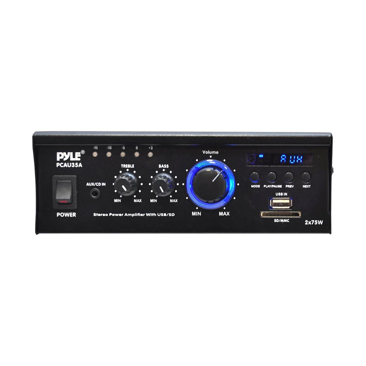 Pyle PCAU35A 2 Channel 75 Watt Home Theater Stereo Power Amplifier (2 Pack)
