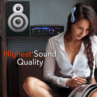 Pyle Bluetooth Home Audio Speaker Amplifier System w/ Blue LED Display (Used)