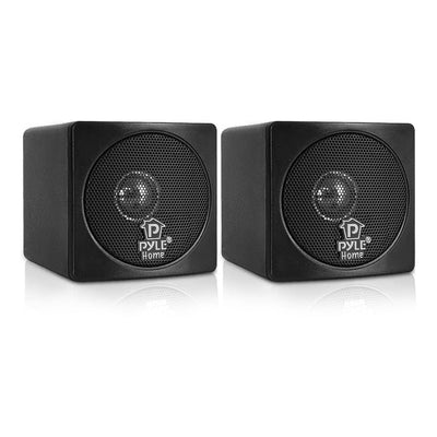 Pyle PCB3BK 3 Inch 100W Mini Cube Bookshelf Stereo Speakers, Black (8 Speakers)