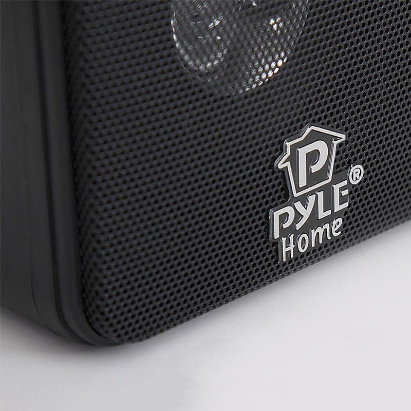 Pyle PCB4BK 4 Inch 200W Mini Cube Bookshelf Stereo Speakers, Black (4 Speakers)