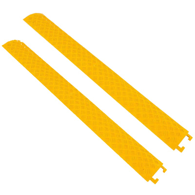 Pyle 40" Cable Wire Protector Cover Ramp for Floor Cord Safety, Yellow (2 Pack)