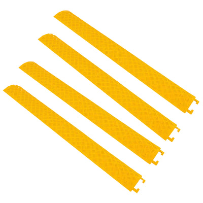 Pyle 40" Cable Wire Protector Cover Ramp for Floor Cord Safety, Yellow (4 Pack)