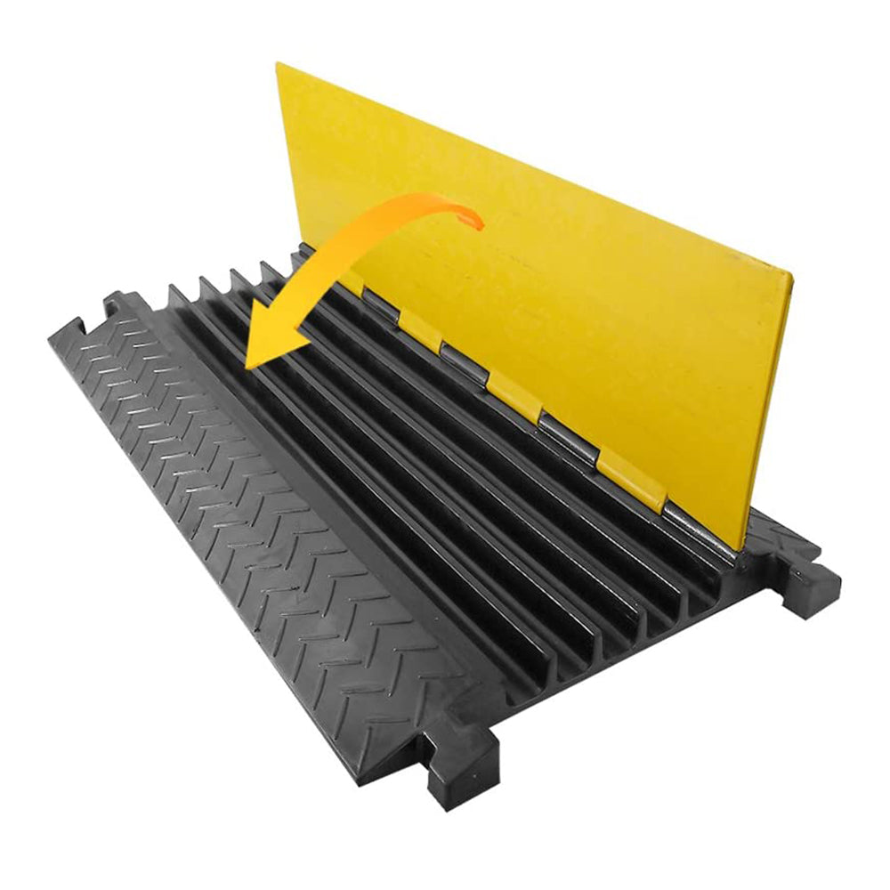 Pyle 5 Channel Cable Wire Protector Cover Ramp w/ Flip Lid for Floor Cord Safety