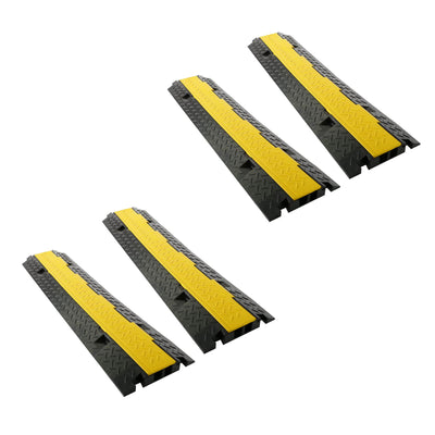 Pyle 40 In 2 Channel Cable Wire Cord Protector Cover Ramp with Flip Lid (4 Pack)