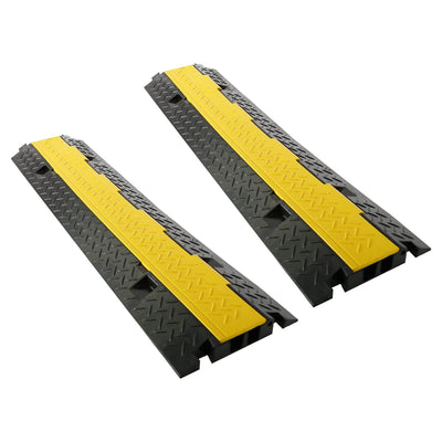 Pyle 40" 2 Channel Cable Wire Cord Protector Cover Ramp with Flip Lid (2 Pack)