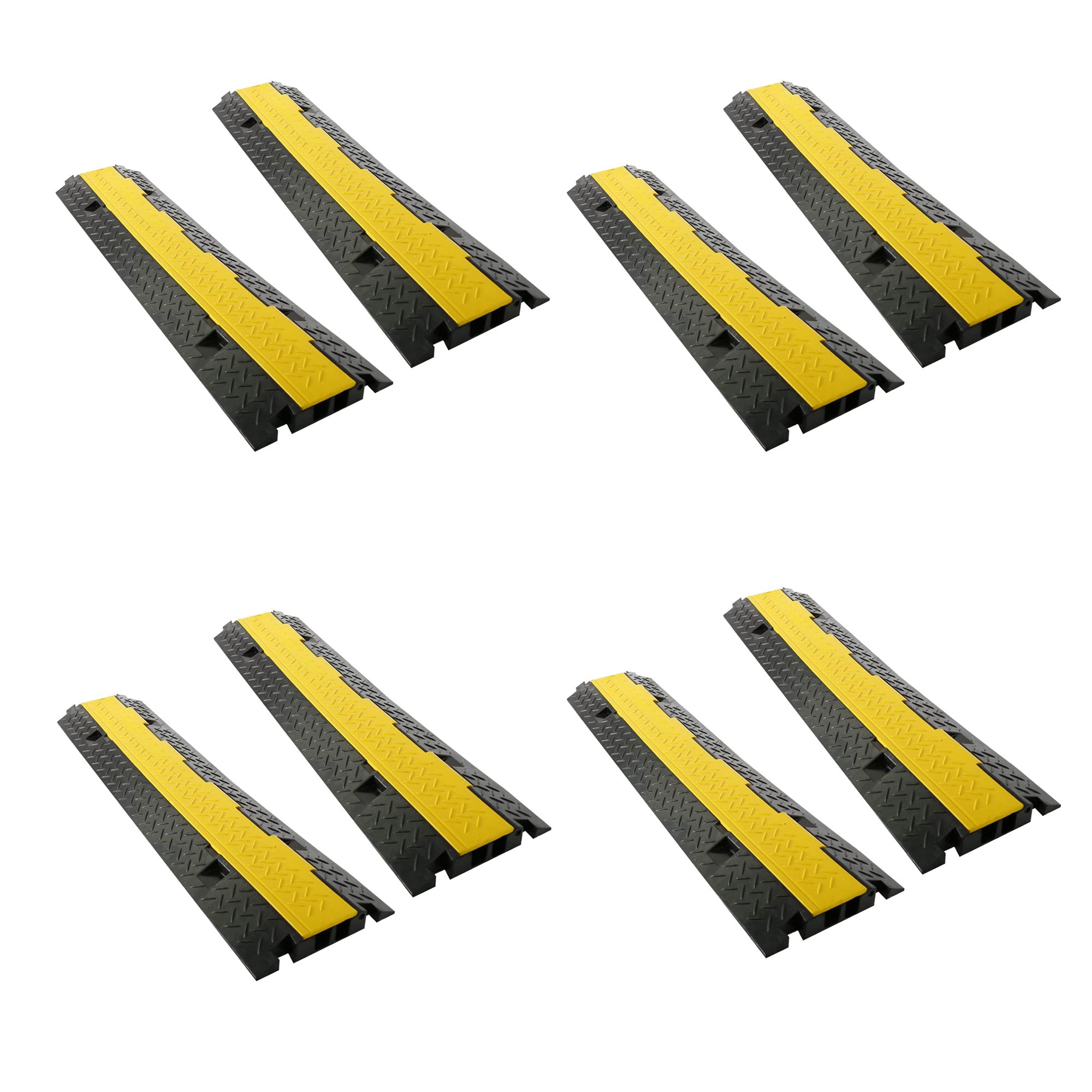 Pyle 40 In 2 Channel Cable Wire Cord Protector Cover Ramp with Flip Lid (8 Pack)