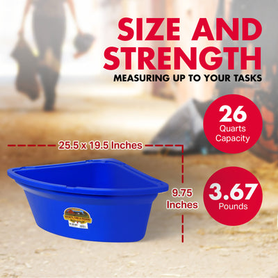 Little Giant PCF6BLUE Heavy Duty Plastic Corner Feeder Holds 6.5 Gallons, Blue - VMInnovations