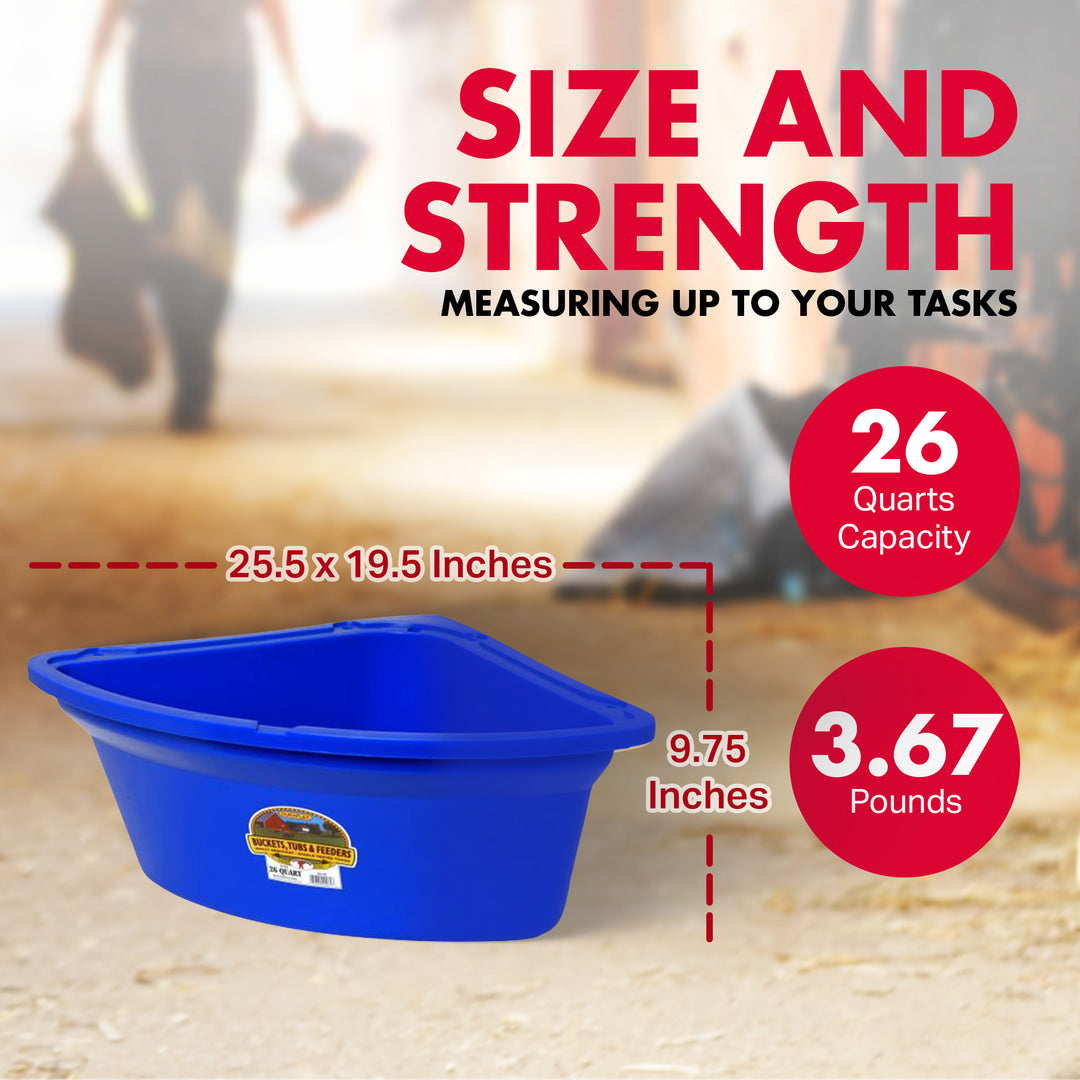 Little Giant Heavy Duty Plastic Corner Feeder Holds 6.5 Gallons, Blue (Used) - VMInnovations