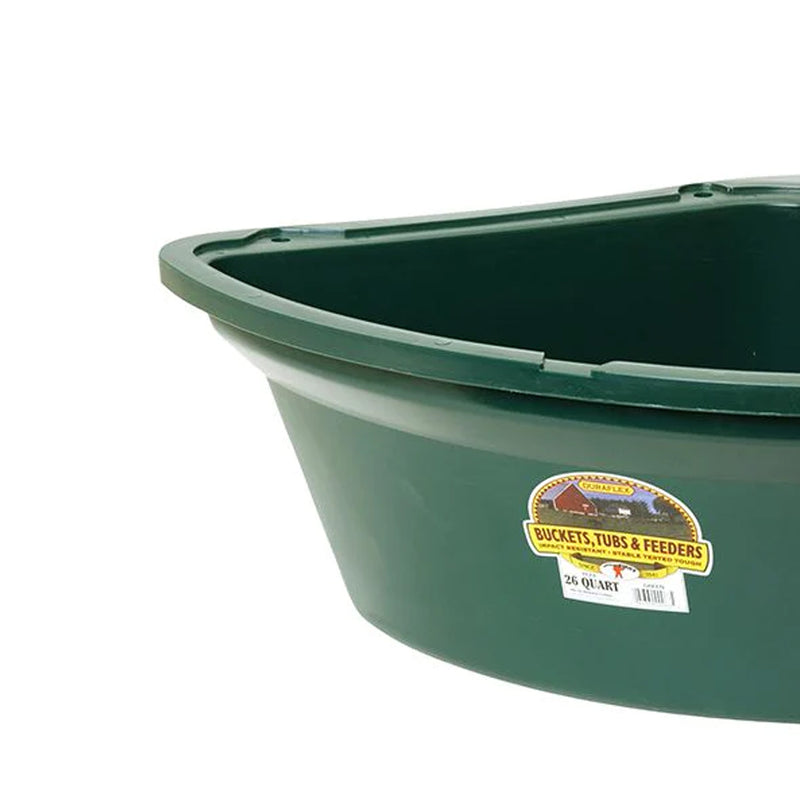 Little Giant 26 Quart Plastic Hanging Corner Livestock Feeder Bucket, Green