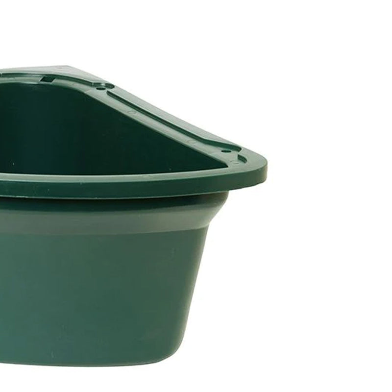 Little Giant 26 Quart Plastic Hanging Corner Livestock Feeder Bucket, Green