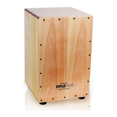 Pyle Full Size Stringed Acoustic Cajon Percussion Wooden Hand Drum Instrument