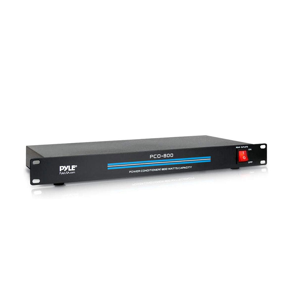 Pyle 1800 Watt Mount Rack Power Conditioner Surge Protector 8 Outlets (Open Box)