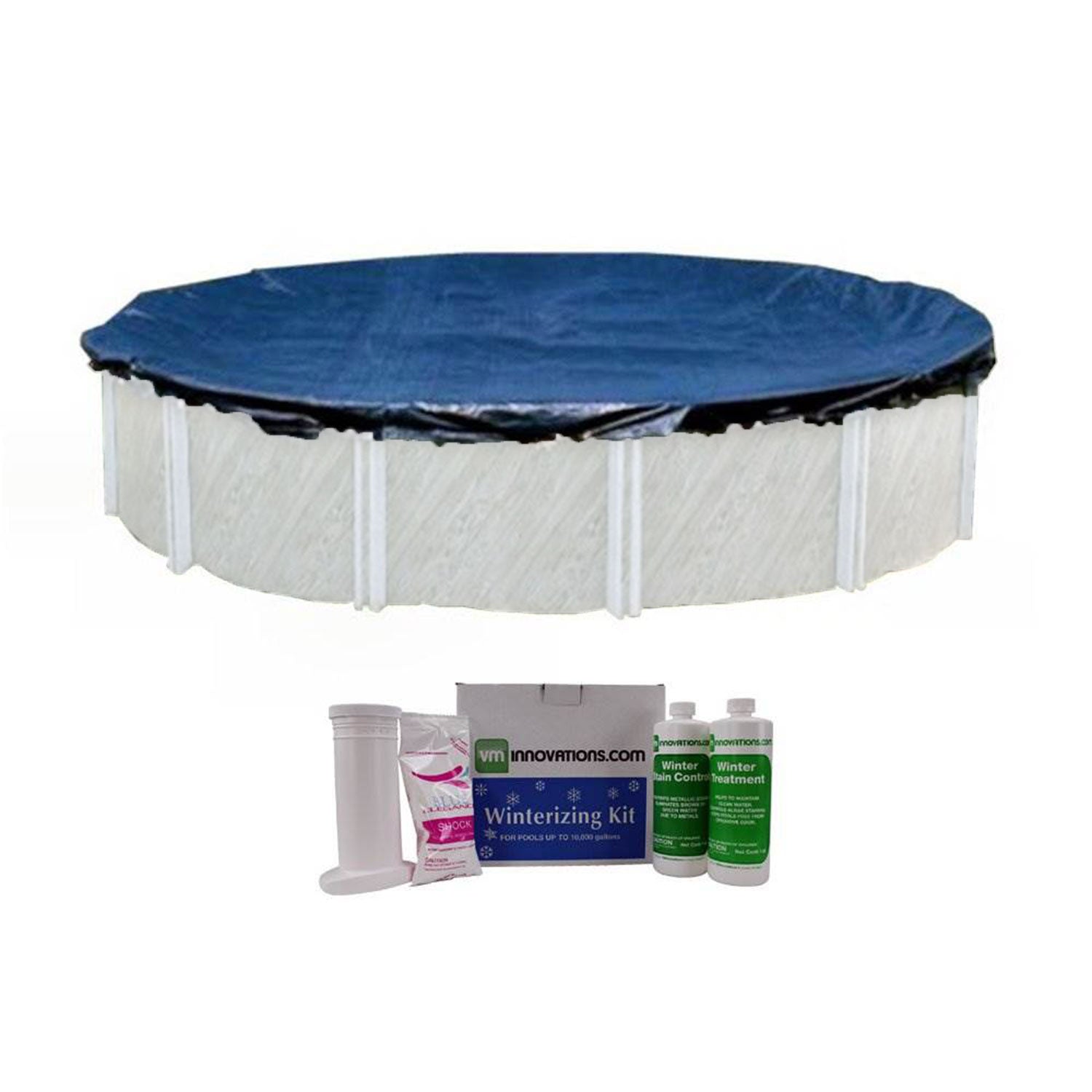 Swimline 28 Foot Round Above Ground Pool Cover w/ Chemical Kit, No Pool Included