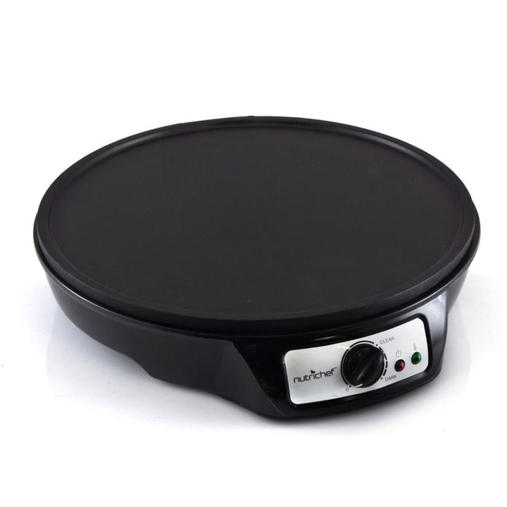NutriChef Electric Nonstick Griddle Crepe Injera Maker Hot Plate Cooktop, Black - VMInnovations