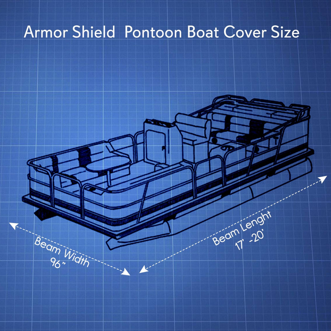 Pyle 17-20 Foot Armor Shield Pontoon Boat Protective Cover Accessory (Open Box)