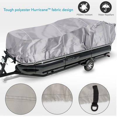 Pyle PCV441 Armor Shield Universal Waterproof 21 to 24 Foot Pontoon Boat Cover