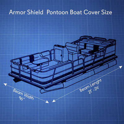Pyle PCV441 Armor Shield Universal Waterproof 21 to 24 Foot Pontoon Boat Cover
