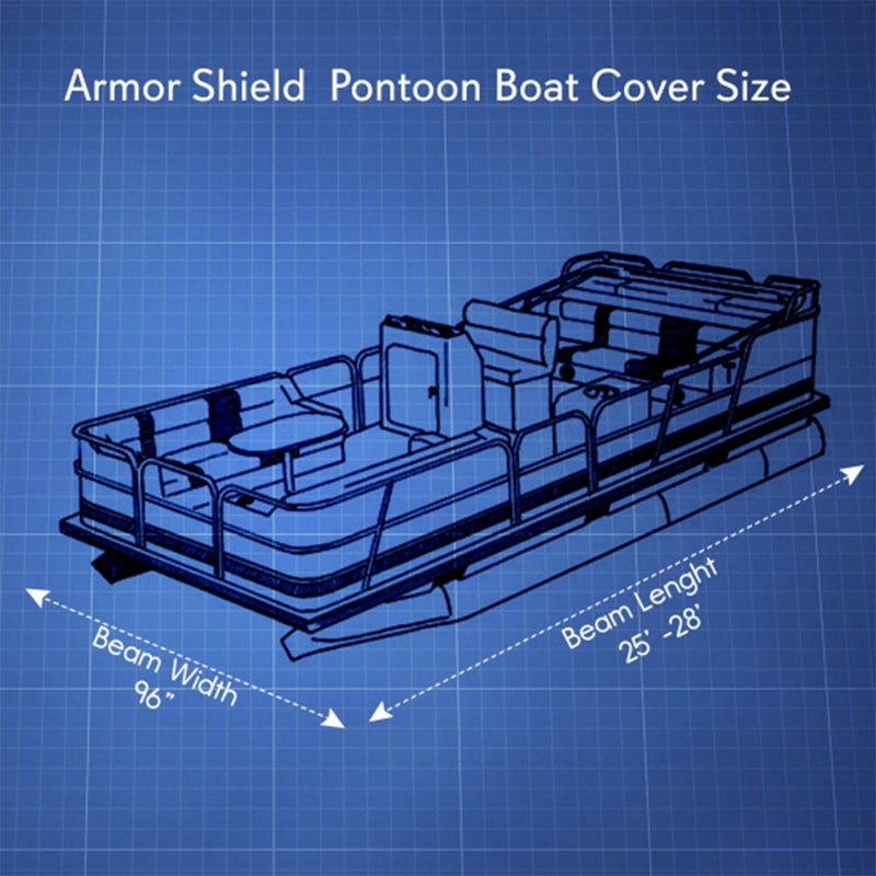 Pyle PCV442 Armor Shield Universal Waterproof 25 to 28 Foot Pontoon Boat Cover