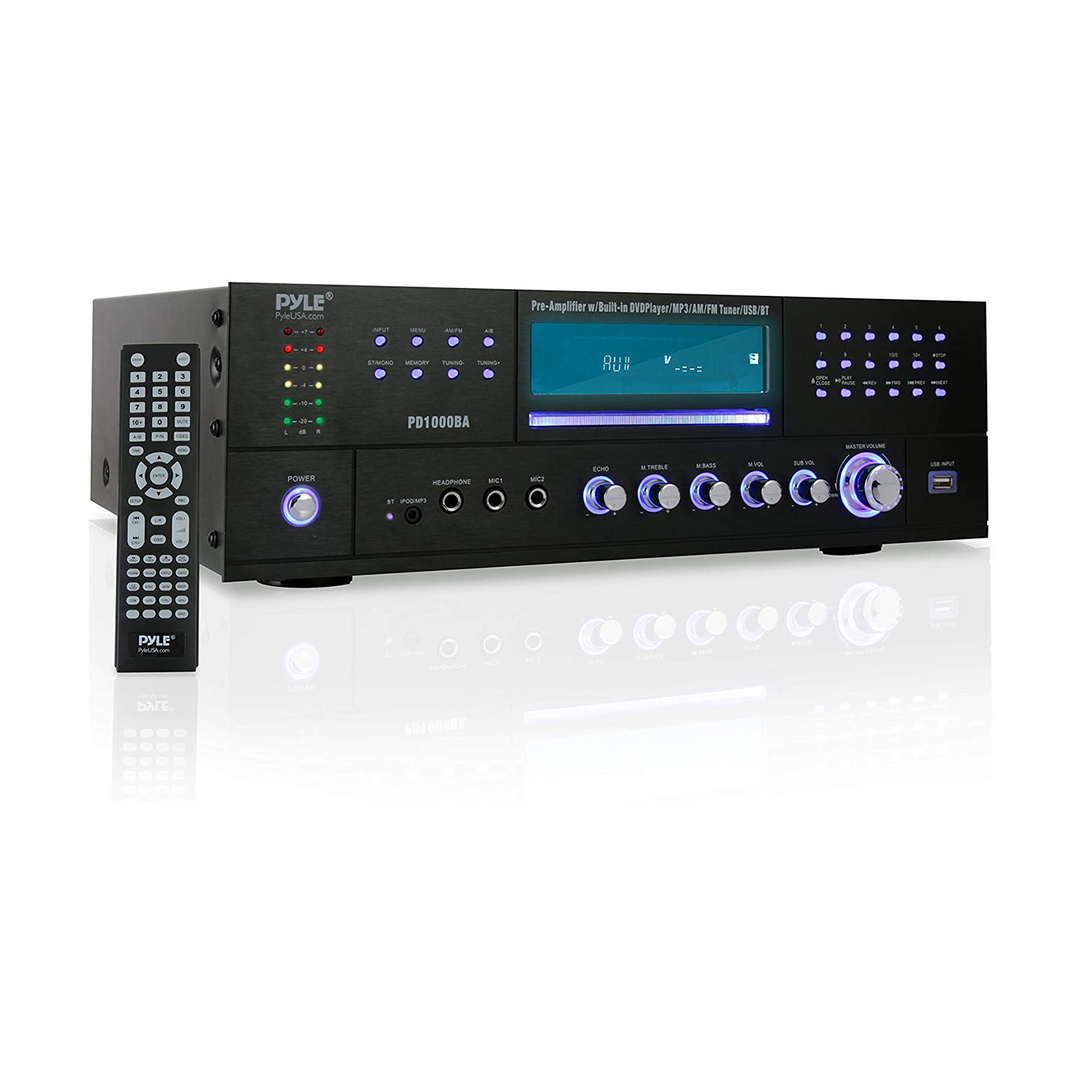 Pyle PD1000BA Bluetooth 4 Channel Home Theater Preamplifier Stereo Sound System - VMInnovations