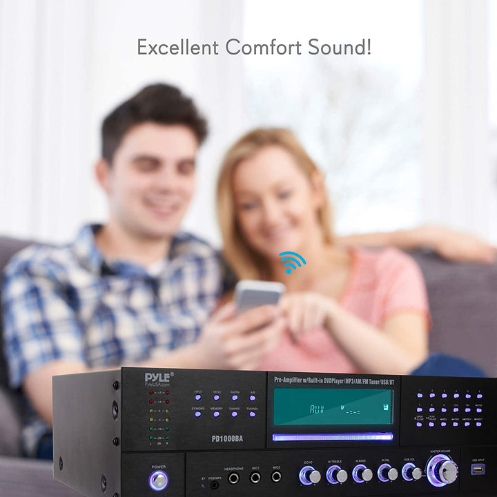 Pyle PD1000BA Bluetooth 4 Channel Home Theater Preamplifier Stereo Sound System - VMInnovations