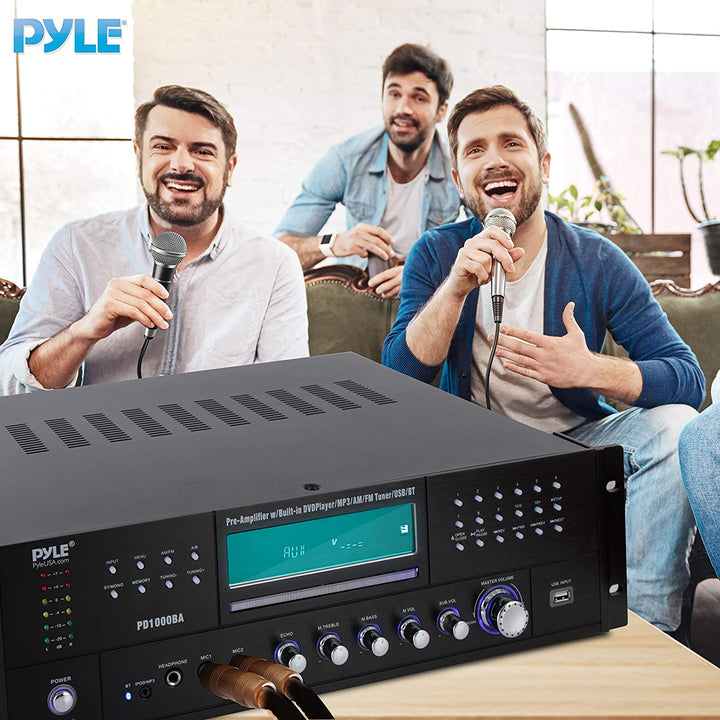 Pyle PD1000BA Bluetooth 4 Channel Home Theater Preamplifier Stereo Sound System - VMInnovations