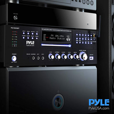 Pyle PD1000BT 4 Channel Home Theater Preamplifier Stereo Sound System (2 Pack)