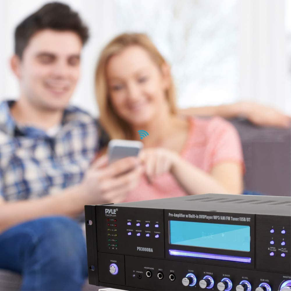 Pyle PD3000BA Home Theater Preamplifier Bluetooth Audio & Video Stereo Receiver - VMInnovations