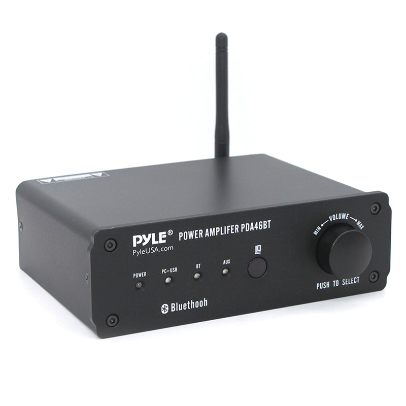 Pyle PDA46BT 100W 2 Channel Hi-Fi Bluetooth Desktop Amplifier Receiver (2 Pack)