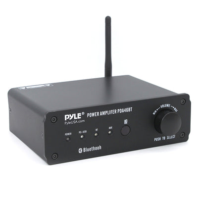 Pyle PDA46BT 100W 2 Channel Compact Hi-Fi Bluetooth Desktop Amplifier Receiver