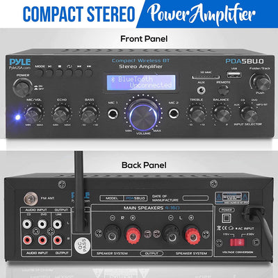 Pyle Compact 200 Watt Bluetooth Home Stereo Amplifier Receiver System (4 Pack) - VMInnovations