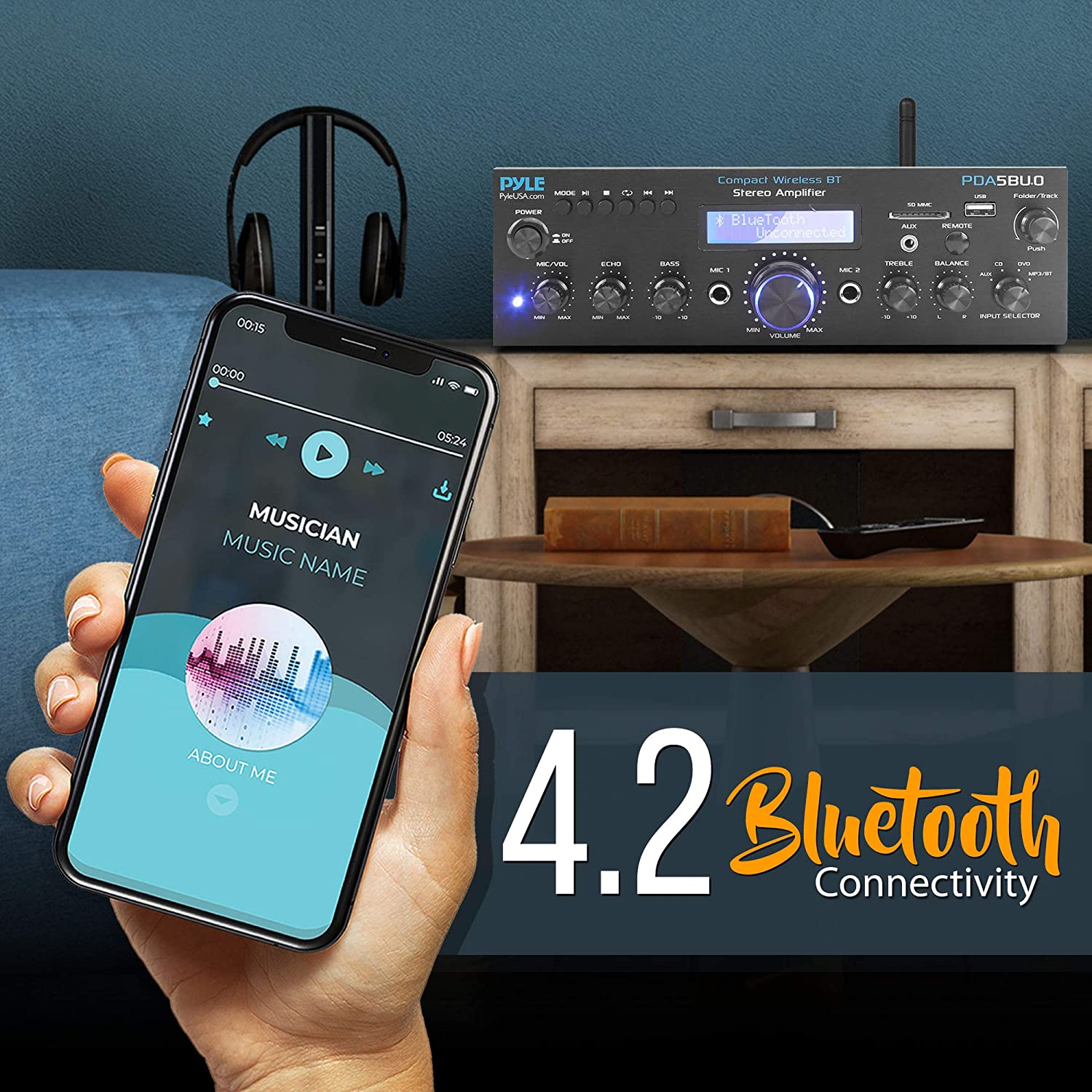 Pyle Compact 200 Watt Bluetooth Home Stereo Amplifier Receiver System (4 Pack) - VMInnovations