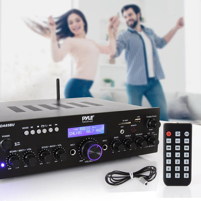 Pyle PDA65BU Bluetooth 2 Channel 200 Amplifier Receiver Sound System (2 Pack) - VMInnovations