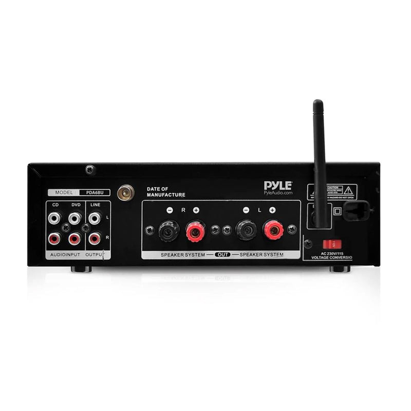 Pyle PDA6BU.5 Compact Bluetooth Home Stereo Amplifier Receiver System (Open Box)