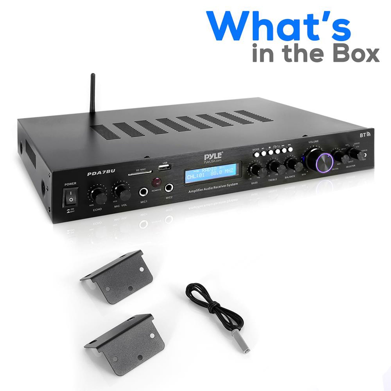 Pyle PDA7BU 200W Home Theater Amplifier Bluetooth Receiver Sound System (4 Pack) - VMInnovations