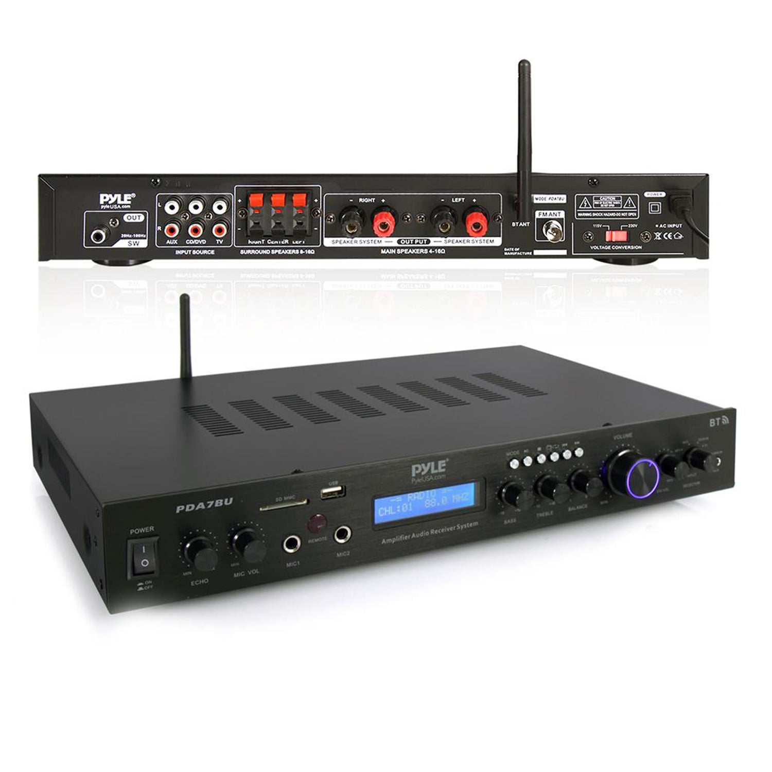 Pyle PDA7BU 200 Watt Home Theater Amplifier Bluetooth Receiver Sound System - VMInnovations