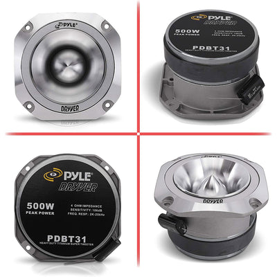 PYLE 1.5 Inch 500 Watt 4-Ohm Heavy Duty Titanium Super Audio Tweeter (Open Box) - VMInnovations