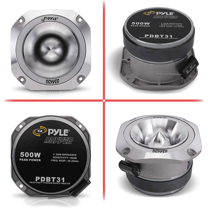 PYLE 1.5 Inch 500 Watt 4-Ohm Heavy Duty Titanium Super Audio Tweeter (Open Box)