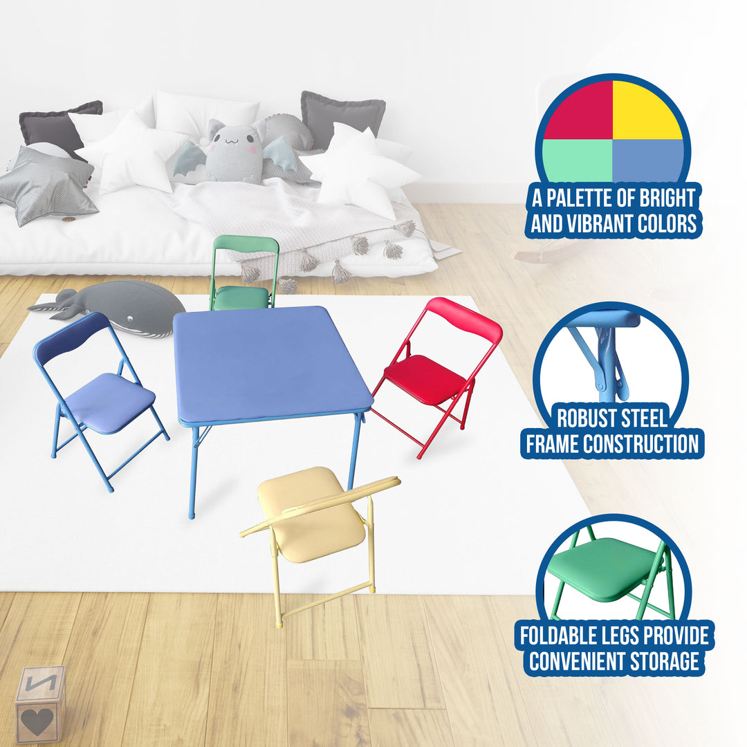 Plastic Development Group 5 Piece Kids Table & Chair Set, Multicolor (Open Box) - VMInnovations