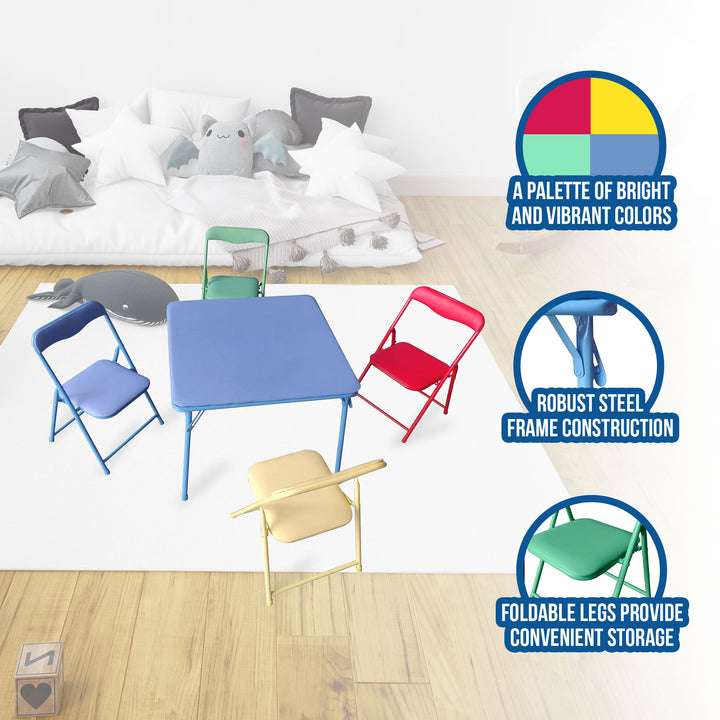 Plastic Development Group 5 Piece Kids Table & Chair Set, Multicolor (Open Box) - VMInnovations