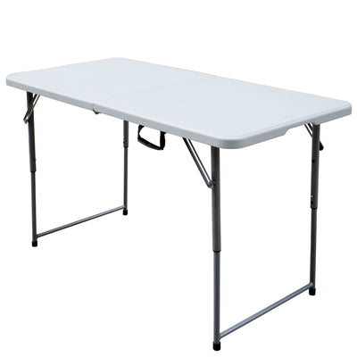 Plastic Development Group 4 Foot Long Fold in Half Banquet Folding Table, White