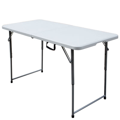 Plastic Development Group 4 Foot Long Fold in Half Banquet Folding Table, White - VMInnovations