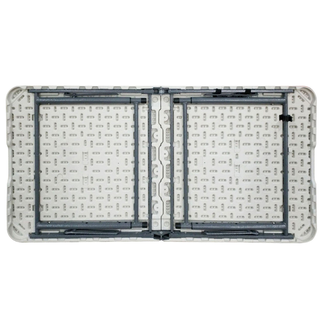 Plastic Development Group 4 Foot Long Fold in Half Banquet Folding Table, White - VMInnovations