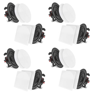 Pyle 10 Inch 250 Watt In Ceiling Wall 2 Way Flush Speaker System Pair (4 Pack) - VMInnovations