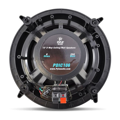 Pyle 10 Inch 250 Watt In Ceiling Wall 2 Way Flush Speaker System Pair (2 Pack) - VMInnovations