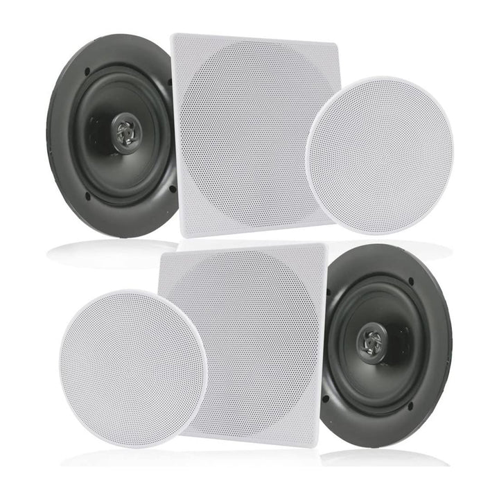 Pyle PDIC16106 10 Inch 300 Watt In Ceiling Wall 2 Way Flush Speaker System Pair